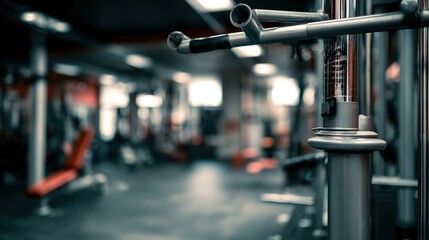 Obraz premium A solitary weightlifting machine in a quiet gym, symbolizing focus and dedication to personal strength.