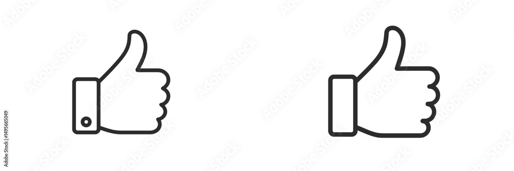 Aufkleber thumbs up symbols representing approval and positivity in a minimalist design