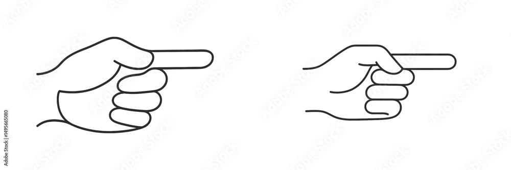 Poster directional hand gestures indicate specific instructions or information in a simple design