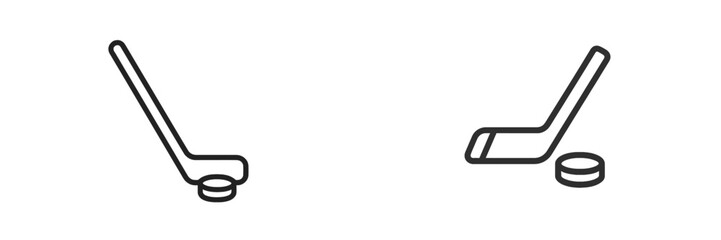 Hockey sticks and puck illustration showcasing the essence of the sport in a minimalist design