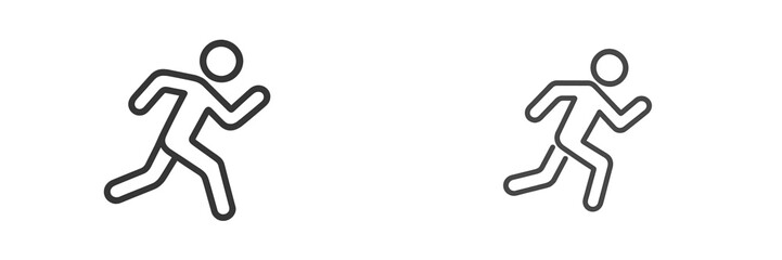 Illustration of two running figures in motion, depicting fitness and activity in a minimalist style