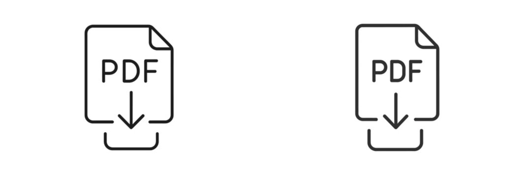 Two simple PDF icons representing download options in modern design