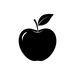 minimal apple with leaf   health or education conc.svg