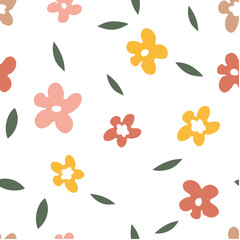 cute flower doodle seamless pattern