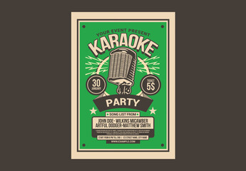 Karaoke Party Retro Flyer