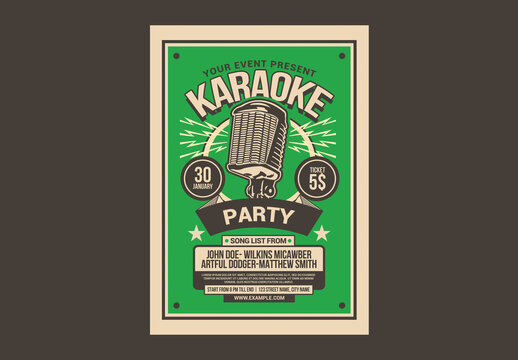 Karaoke Party Retro Flyer