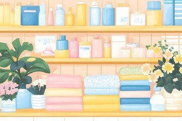 Cleverly designed storage cabinets with neatly classified daily necessities