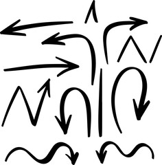 vector doodle arrow set hand drawn