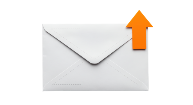 Isolated Envelope with Arrow Up