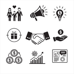 Fototapeta premium business marketing icon set containing agreement.