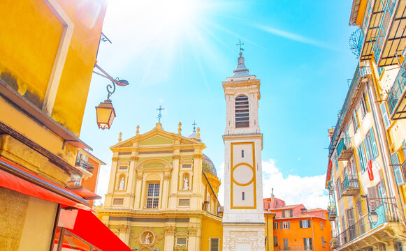 Scenic view of Nice old town, France