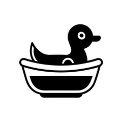 rubber duck in bath   bathroom toy concept  .svg