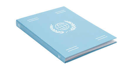 Isolated Light Blue Book with Globe