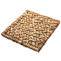 Contemporary Eco Straw Mat Featuring a Natural Wove Isolated on Transparent Background