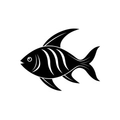 single fish with gradient fins   ocean life icon