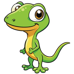 Fototapeta premium Bashful anole lizard on white background illustration