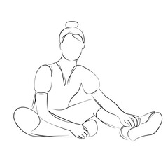 One continuous single drawing line art flat doodle teenage, person, female, lifestyle, smiling, girl, outdoors, adolescence. Isolated image hand draw contour on a white background, hand drawn, not AI