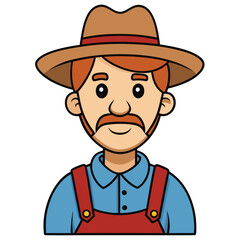 Obraz premium Cartoon farmer father character on white background