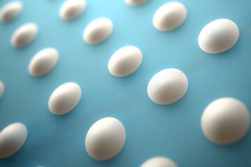 Abstract Background with White Spheres on Blue