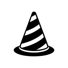 traffic cone with stripes   caution or roadwork 