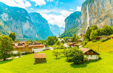 Lauterbrunnen valley in Swiss Alps, Switzerland