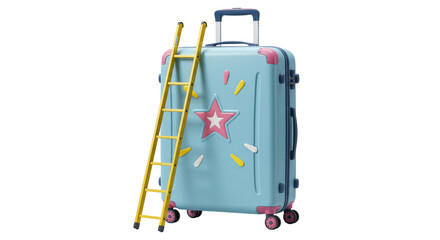 Isolated Suitcase with Ladder