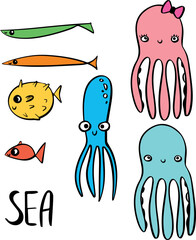 sea doodle children set 