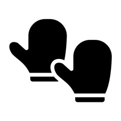 Oven Mittens line icon style