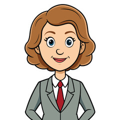 Cartoon businesswoman illustration on white background