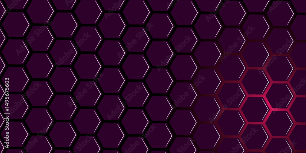 Poster dark gray and blue technology hexagonal vector background. abstract blue bright energy flashes under