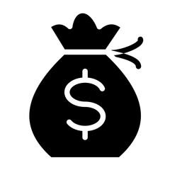 Money Bag Line Icon Style