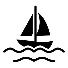 Sailboat Line Icon Style