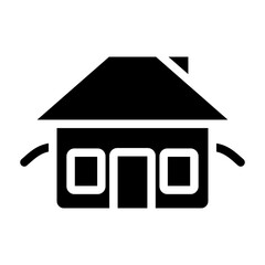 Bungalow Line Icon Style