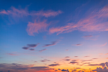 Clouds and pink sky backdrop,Nature beautiful Light Sunset or sunrise sky