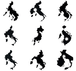 Philippines Map Icons Set with Highlighted Locations and Stars