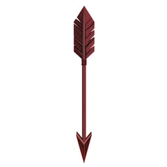 Bold Arrow with a Strong Defined Structure in Deep Isolated on Transparent Background
