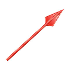 Bold Arrow with an Assertive Form in Cherry Red Color Isolated on Transparent Background