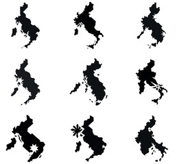 Philippines Map Icons Set with Highlighted Locations and Stars