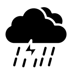 Rainy Line Icon Style