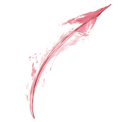 Artistic Arrow with Expressive Curves in Dusty Rose Isolated on Transparent Background