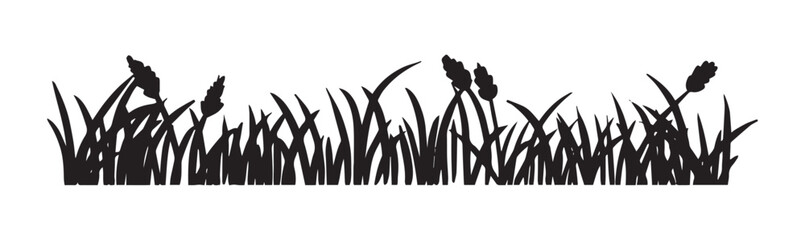 Obraz premium Grass icon silhouette. Plant icon on white background
