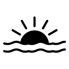 Sunset Line Icon Style