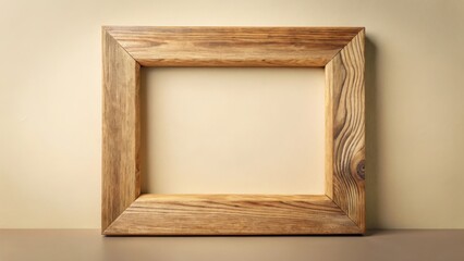 A Simple Square Wooden Frame Ready for Your Design or Artwork Presentation on a Neutral Background