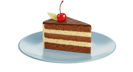 Isolated Slice of Chocolate Cake