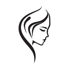 A woman's profile illustration in a minimalist style.