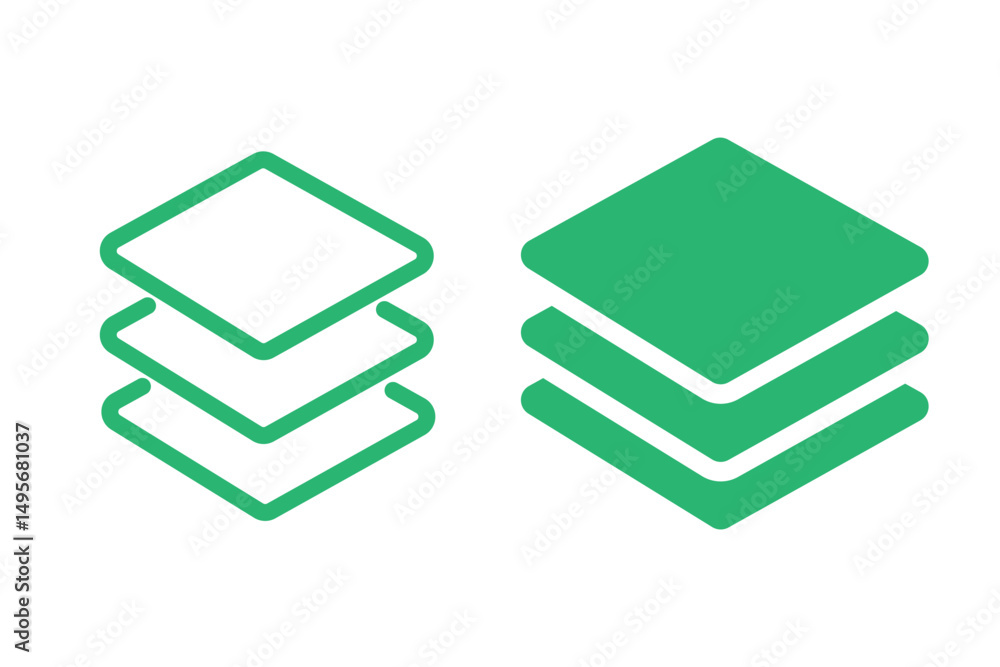 Poster layers icon. layer line and flat icon set. layer sign. layout icon.