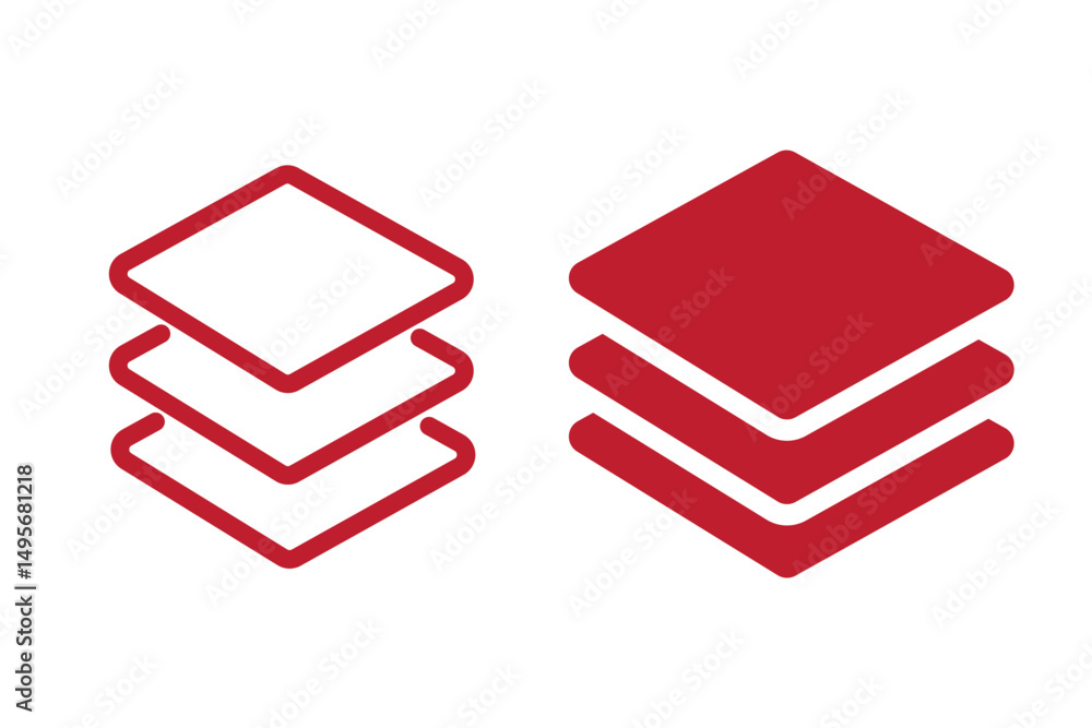 Poster layers icon. layer line and flat icon set. layer sign. layout icon.