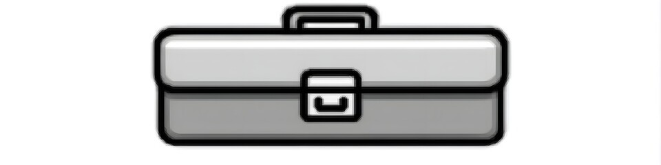 Toolbox Symbol: A concise illustration of a toolbox, meticulously designed to represent the essence of preparedness, repair, and resourcefulness.