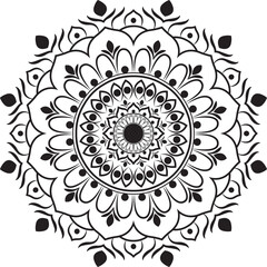 Contrast Mandala with Bold Line Art