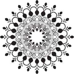 Contrast Mandala with Bold Line Art